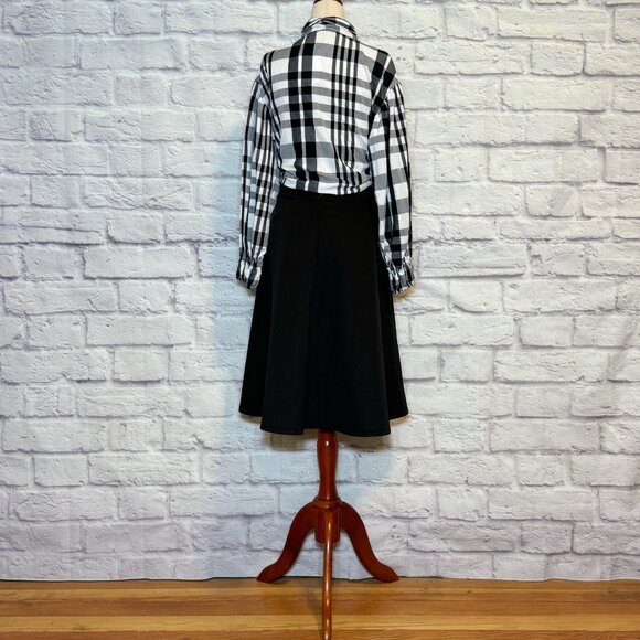 Zara Black & White Plaid Blouse - Picture 6 of 9